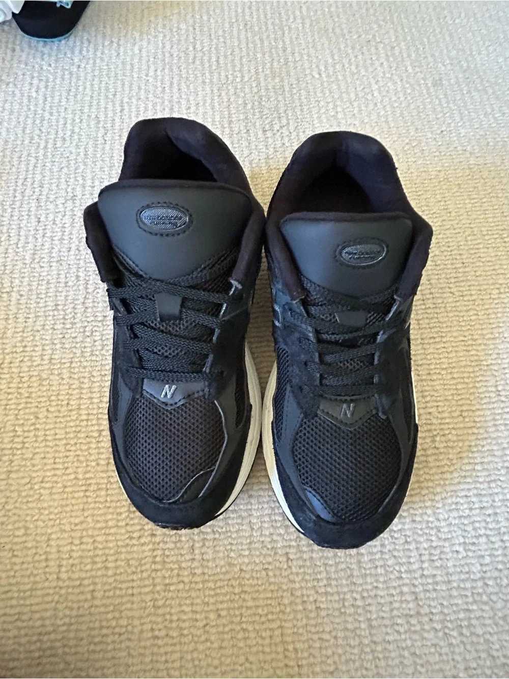 New Balance Kids  Black Mesh & Suede Sneakers